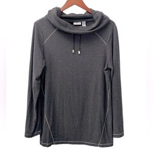 Chico’s Zenergy‎ Sydney Top Drawstring Cowl Neck Pullover Long Sleeved Size M